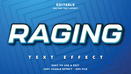raging editable text effect with modern and simple style, usable for logo or campaign title