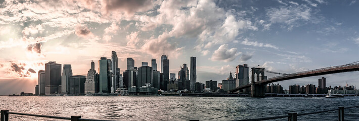 Panoramic photo of NYC skyline