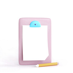 Healthcare medical doctor pencil clipboard health checkup insurance report. 3d rendering.