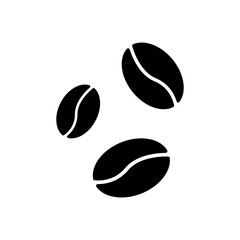 Coffee Bean Black Silhouette Icon. Organic Caffeine Seed Glyph Pictogram. Espresso Cappuccino Breakfast Morning Energy Drink Flat Symbol. Roasted Coffee Grain Logo. Isolated Vector Illustration