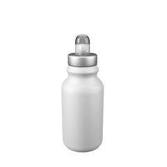 White Dropper bottle beauty cosmetic Blank mockup 3D illustration
