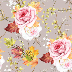 beautiful watercolor floral seamless pattern