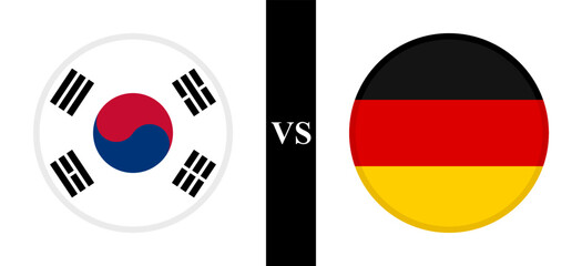 the concept of south korea vs germany. flags of korea republic and german. vector illustration