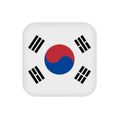 South Korea flag, official colors. Vector illustration.