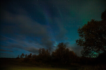 Fototapeta na wymiar Northern Lights in Murmansk, Russia