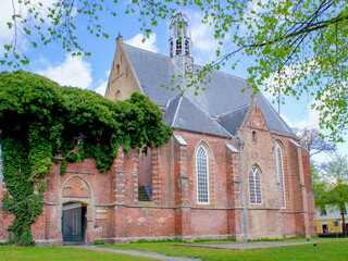 Bergen, Netherlands. May 2014. Church, Ruinekerk, ruin church, in the Dutch village of Bergen,...