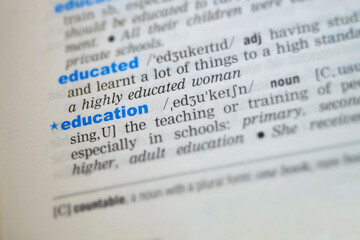 Education word in a dictionary      