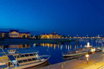 2022-05-11 view of the old town of Dresden and the river Elbe.