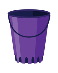 Bucket. Bail vector cartoon icon or pail with handle. Plastic household equipment. Cleaning container