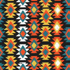 Ethnic, traditional South African ornamental vector seamless pattern. Tribal geometric retro style repeat.