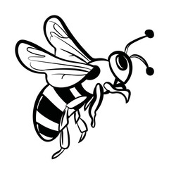 Bee illustration silhouette colour