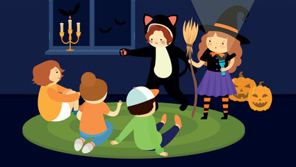 kids costume halloween night party