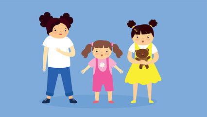 three girls of different ages