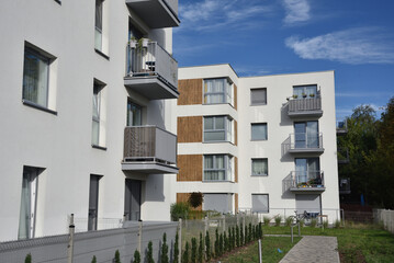 Residential area. Modern apartments in Poland. Estate in Wroclaw city, Poland.
