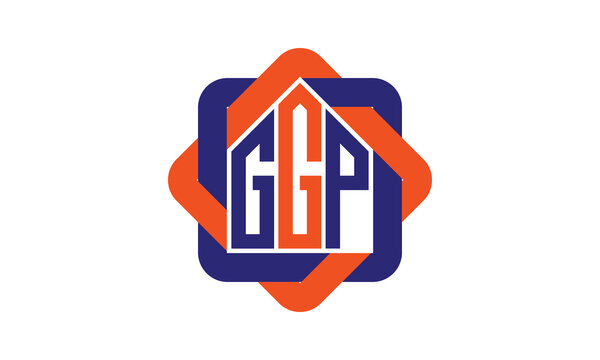 GGP three letter real estate logo with home icon logo design vector template | construction logo | housing logo | engineering logo | initial letter logo | minimalist logo | property logo |