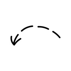 Doted Arrow icon. Doodle Vector Illustration drawn by hands.