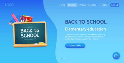 Back to School Blue Website Template