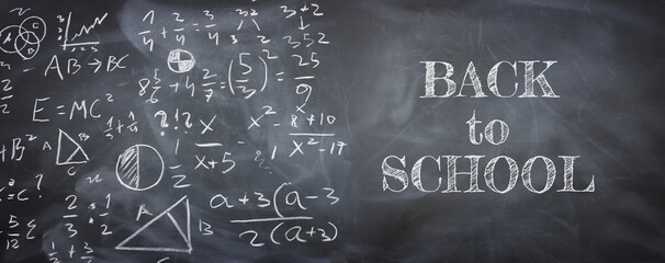 Fototapeta Image of blackboard with math calculation obraz