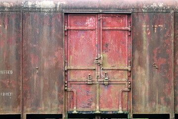 an old waste wagan train door.