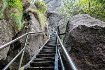 Saxon Switzerland uphill stairs, Germany