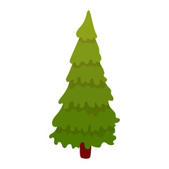 Christmas tree Tree without Christmas decorations. Vector illustration isolated on white background.
