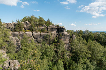 A View of Sandstone Rocks in Saxon Switzerland, Germany