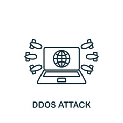 Ddos Attack icon. Monochrome simple Cybercrime icon for templates, web design and infographics