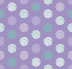 Dots circle geometric seamless on purple pattern, pastel color background