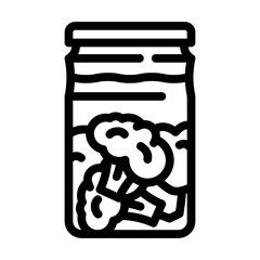 canned broccoli line icon vector. canned broccoli sign. isolated contour symbol black illustration