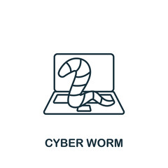 Cyber Worm icon. Monochrome simple Cybercrime icon for templates, web design and infographics