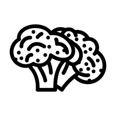 two broccoli line icon vector. two broccoli sign. isolated contour symbol black illustration