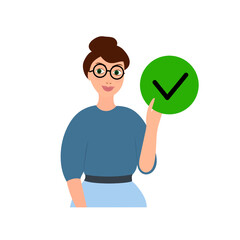 person with yes sign