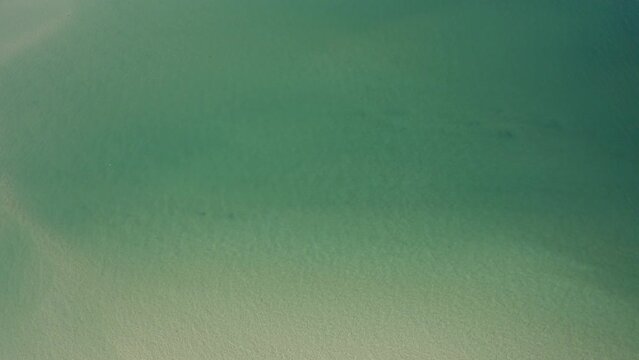 Aerial Footage Of The Calm, Turquoise Waters Of The Bay