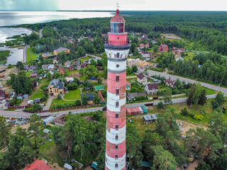 Obraz premium old osinovetsky lighthouse, Lake Ladoga