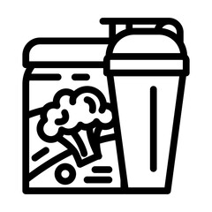 sports nutrition broccoli line icon vector. sports nutrition broccoli sign. isolated contour symbol black illustration