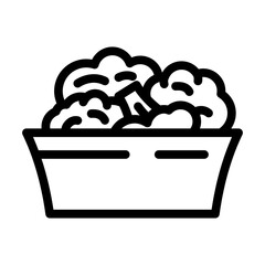 plate of broccoli line icon vector. plate of broccoli sign. isolated contour symbol black illustration