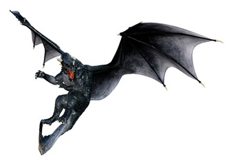 Fototapeta premium 3D Rendering Fairy Tale Dragon on White