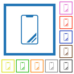 Modern smartphone with glossy display flat framed icons