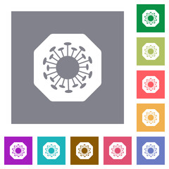 Stop covid square flat icons