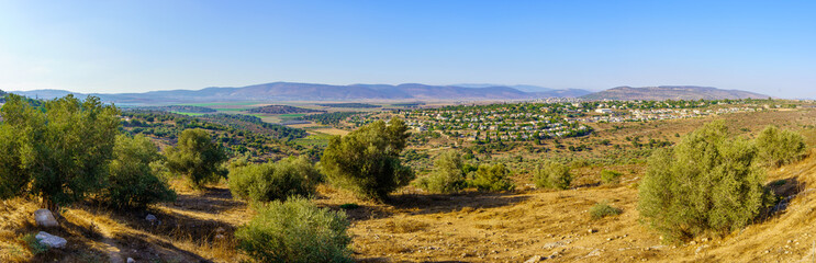 Naklejka premium Panorama of landscape and countryside of the Netofa valley