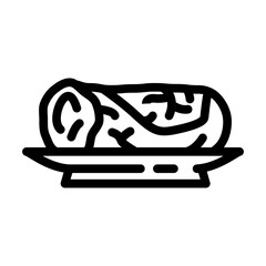 cabbage rolls line icon vector. cabbage rolls sign. isolated contour symbol black illustration