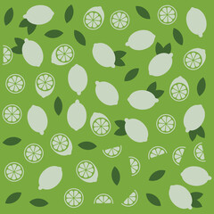 Lemon or lime citrus vector fun seamless pattern