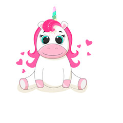 unicorn girl postcard