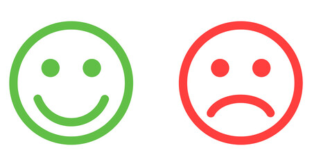 Emoji icon set of satisfaction level. Simple feedback in form of emotions in flat style. Customer feedback. Range to assess the emotions Excellent, good, normal, bad, awful symbols Vector illustration