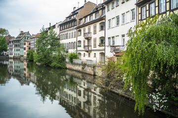 Fototapeta na wymiar half-timbered houses in the La Petite-France district of Strasbourg