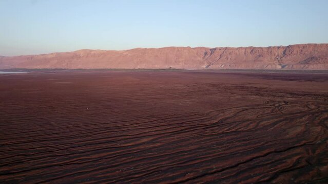 Aerial photography of Springs on the shores of the Dead Sea Judaean Desert