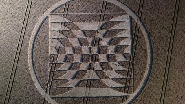 Video of crop circles in a golden field of grain at Micheldever Station in the United Kingdom.