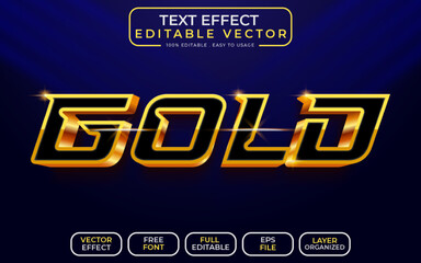 Gold 3D Text Style Editable text effect EPS File