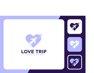love logo design with trip and plane