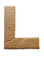 Cardboard texture Letter L on transparent background